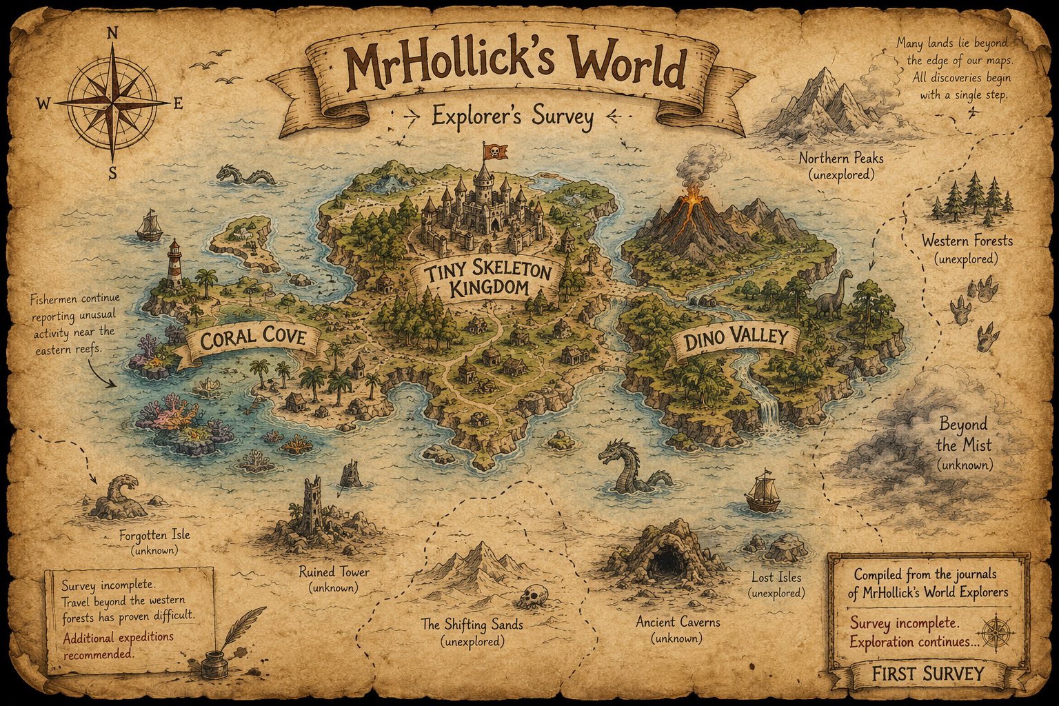 First Explorer's Survey of MrHollick's World